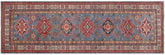 handmade Geometric Kazak light Blue Beige Hand-made RUNNER 100% WOOL area rug 3x10